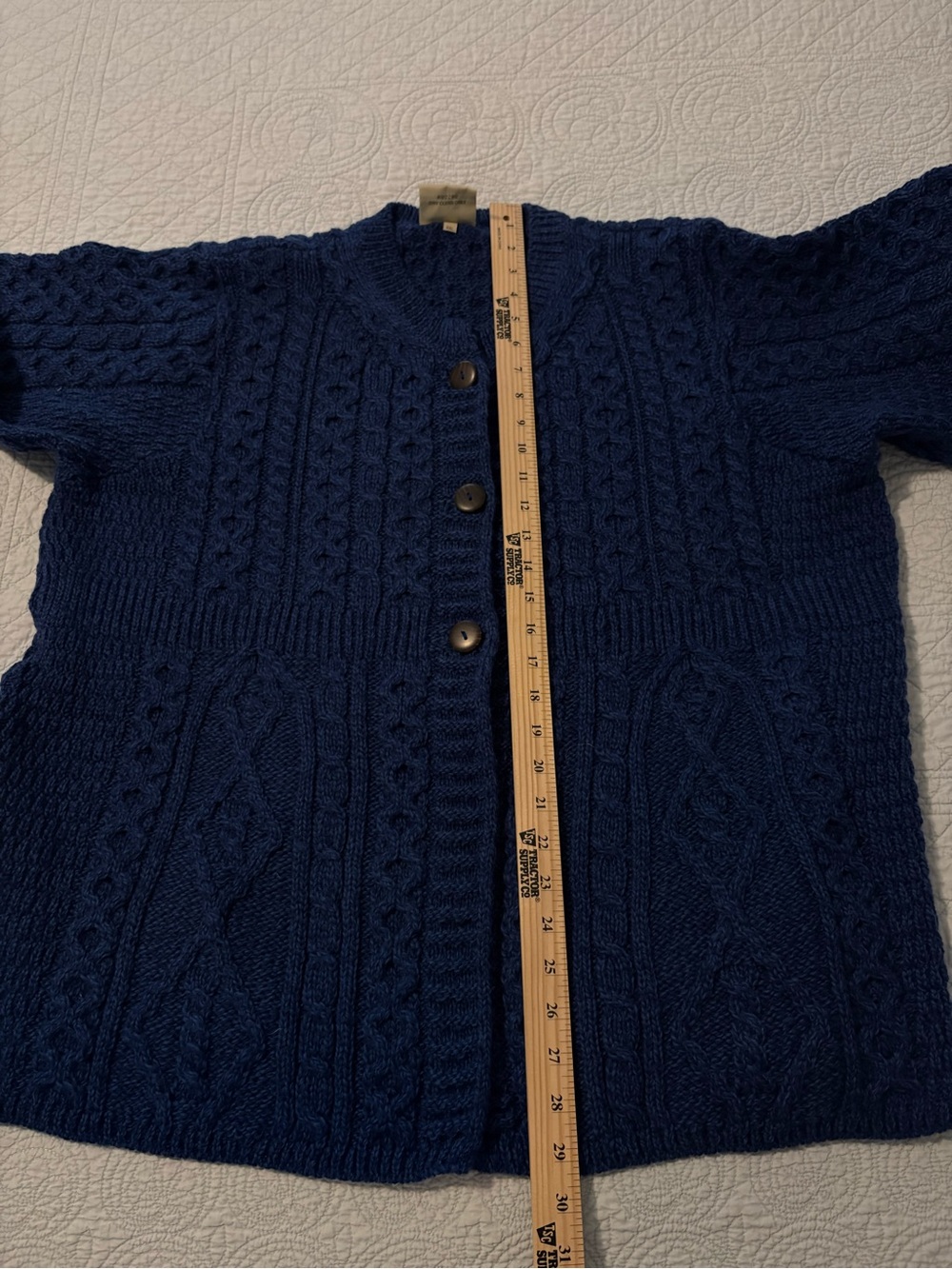 Aran merino wool cardigan. Size XXL - Picture 6 of 7